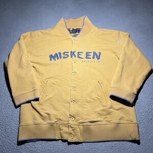 Vtg Miskeen Sweatshirt Mens 3X Yellow 3X Cotton Buttons Hip Hop Y2K 90s